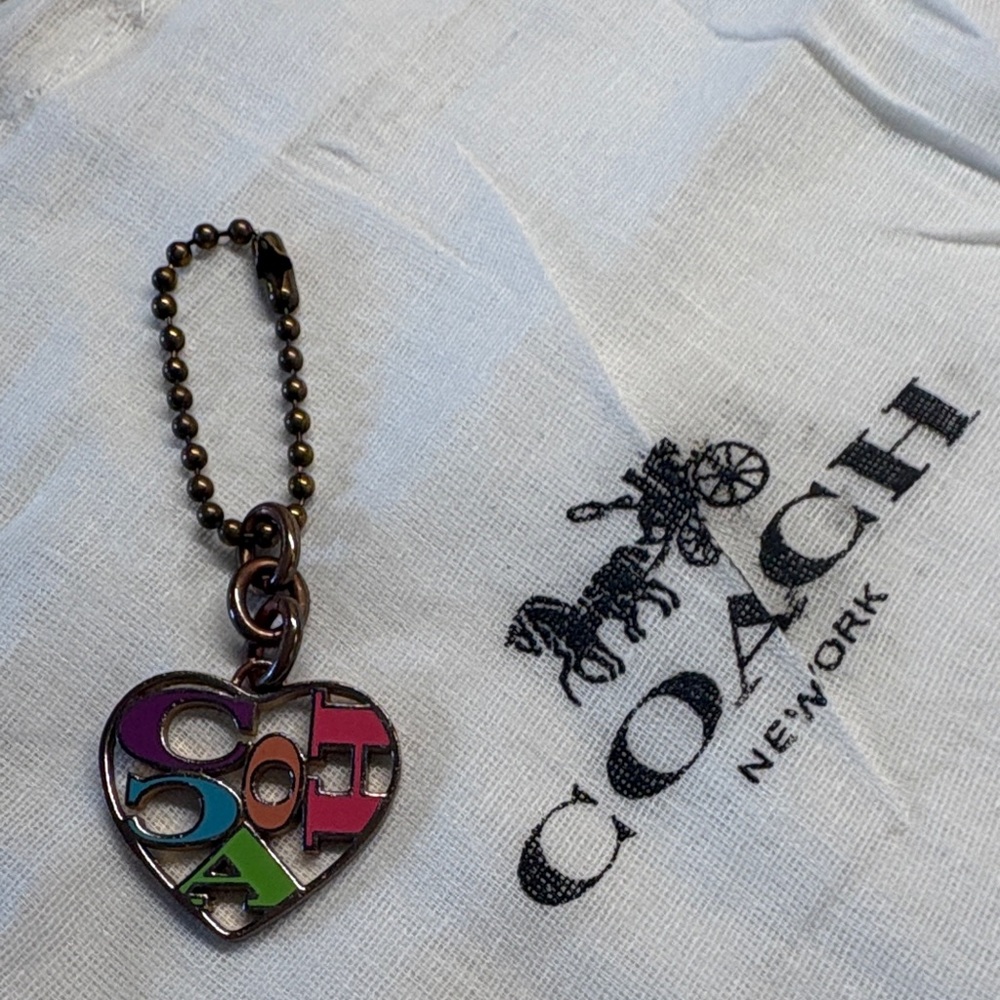 Coach Bag charm/ Key chain Heart